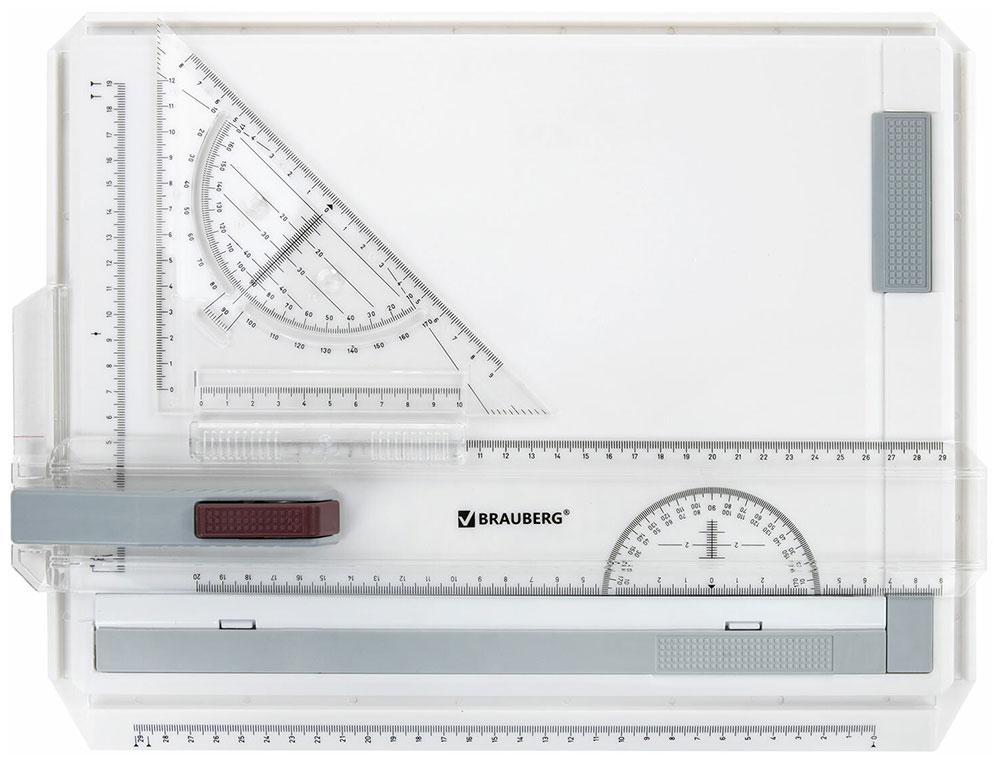 

Доска чертежная Brauberg А4, 370х295 мм, с рейсшиной и треугольником (210535), Белый