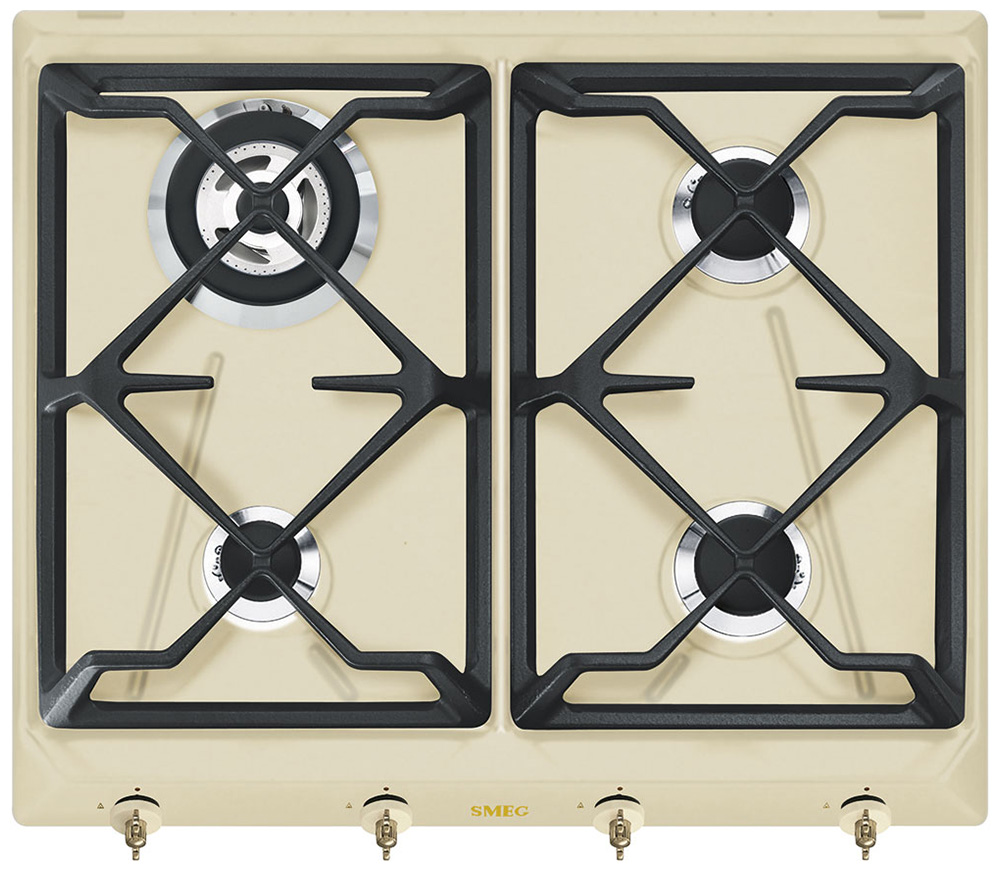 

Газовая варочная панель Smeg SRV 864 POGH, Кремовый