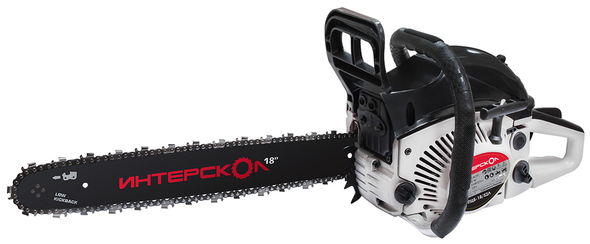 Изображение товара Бензопила Интерскол ПЦБ 18/52Л мощность 3 л.с. шина 45 см китай