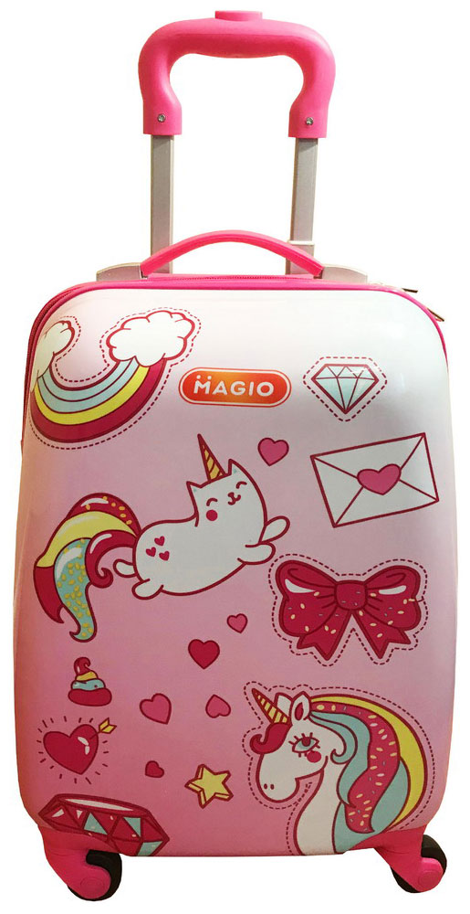 

Чемодан Magio Счастливый единорог разноцветный 162, Розовый