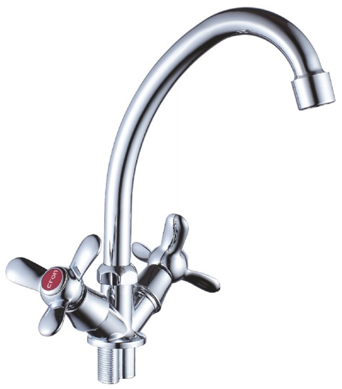 Изображение товара Кухонный смеситель Cron хром CN4012-2 двухвентильный с поворотным изливом