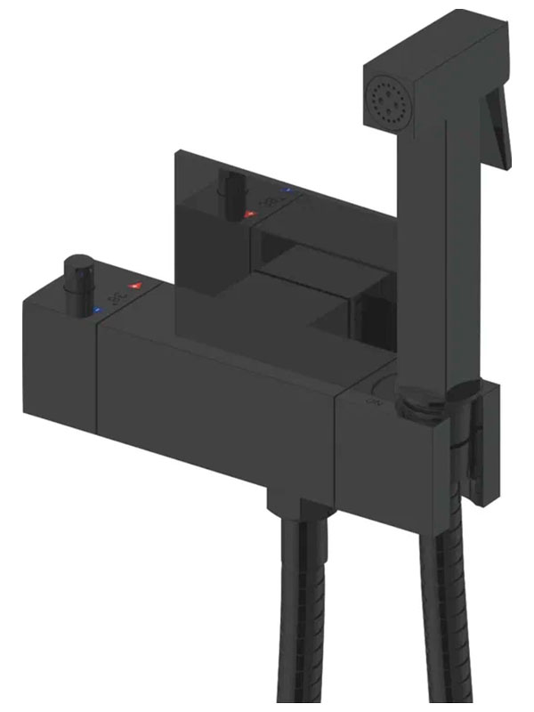 Изображение товара Гигиенический душ с термостатом Rose R965H, черный (R965H)