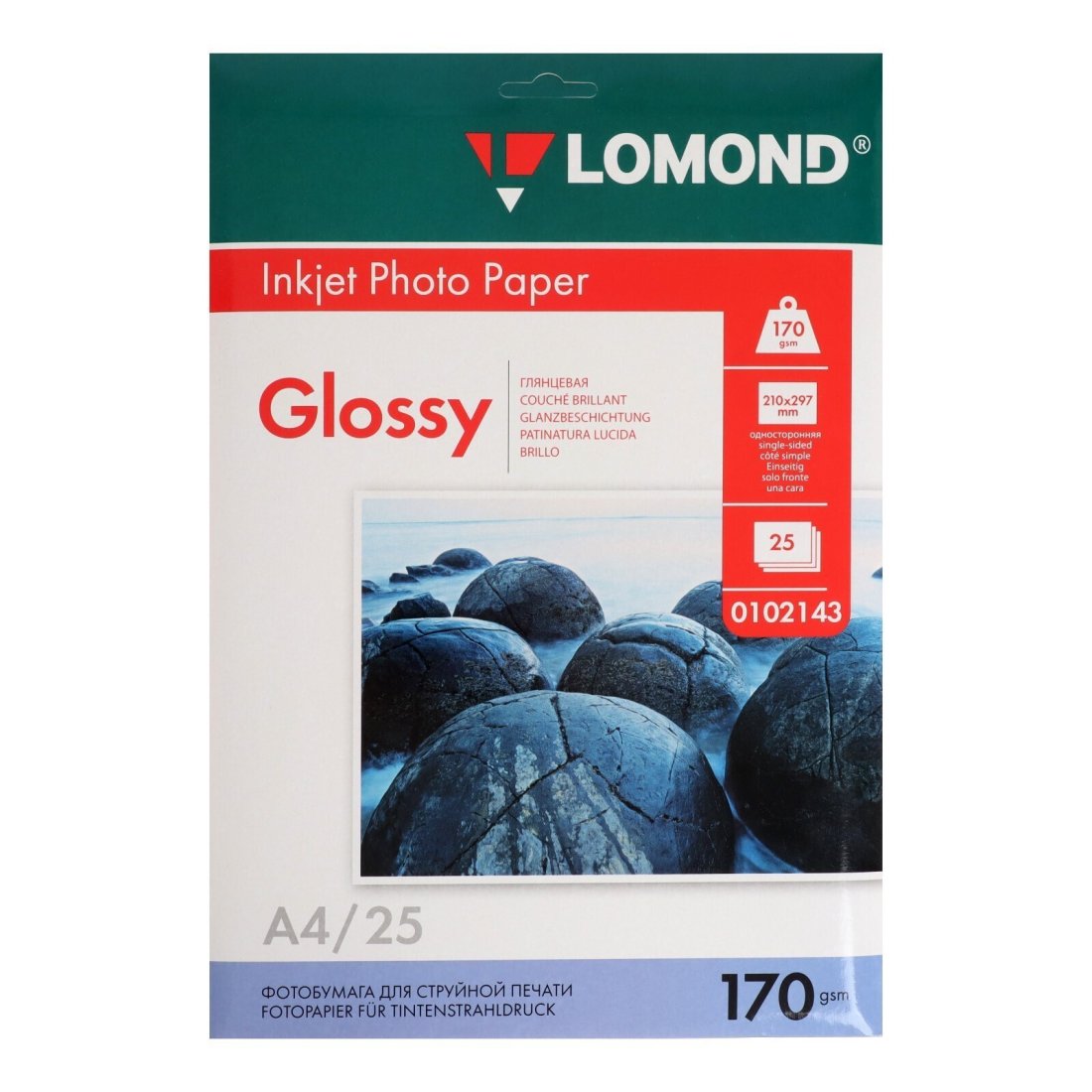 Изображение товара Фотобумага Lomond 0102143 A4/170г/м2/25л./белый глянцевое для струйной печати