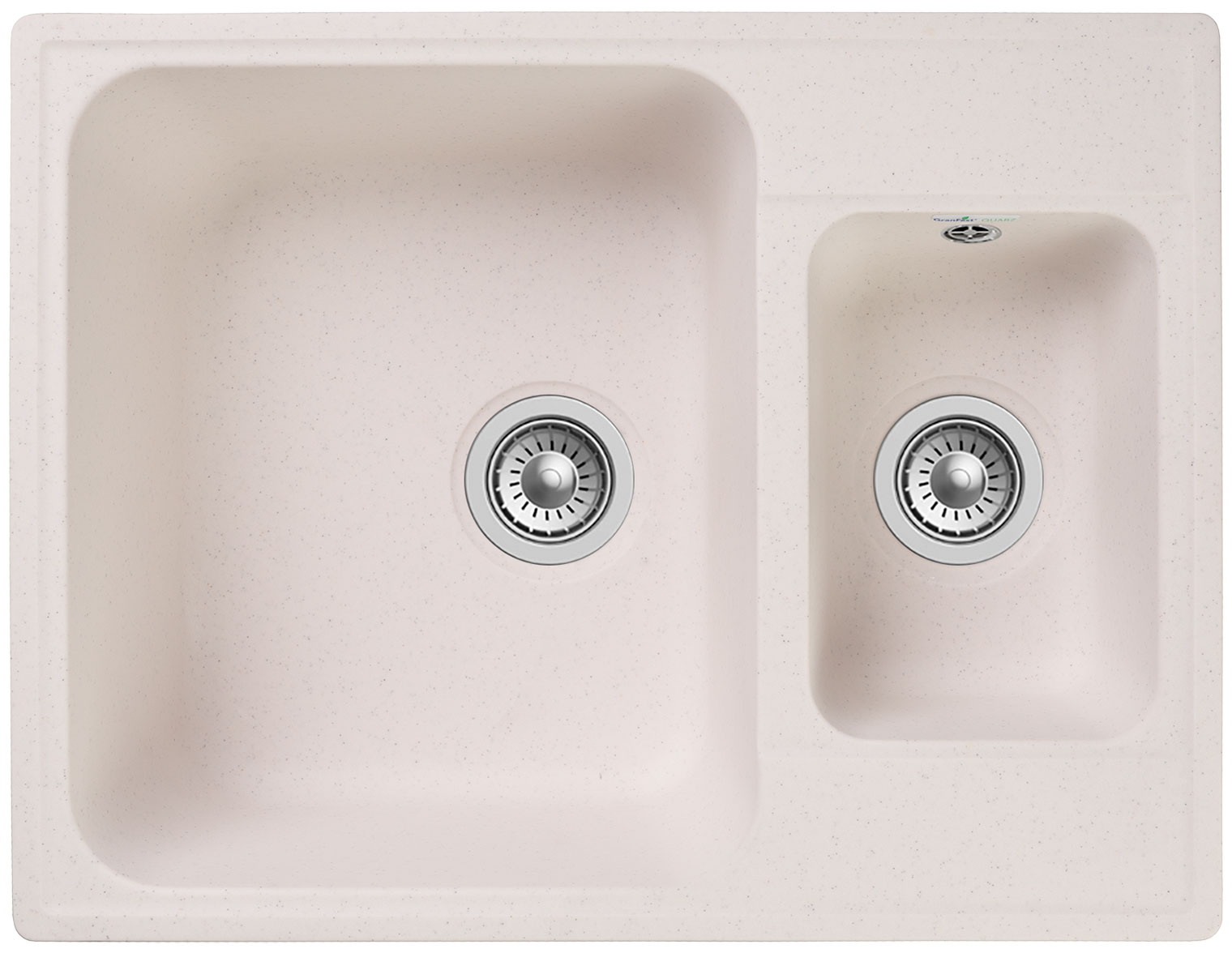 Изображение товара Кухонная мойка GranFest QUARZ GF-Z09, белая, с дополнительной чашей