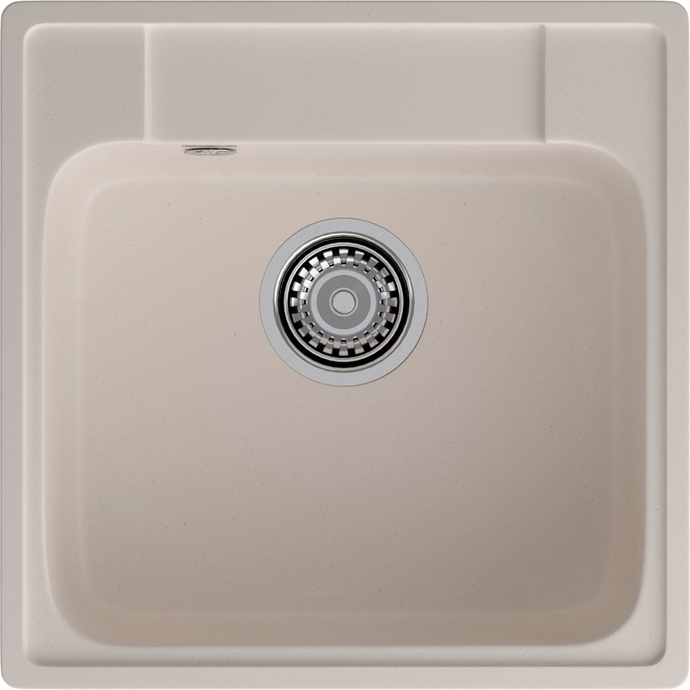 Изображение товара Кухонная мойка GranFest Quarz GF-Z48 белая квадратная врезная 47.8х47.8 см