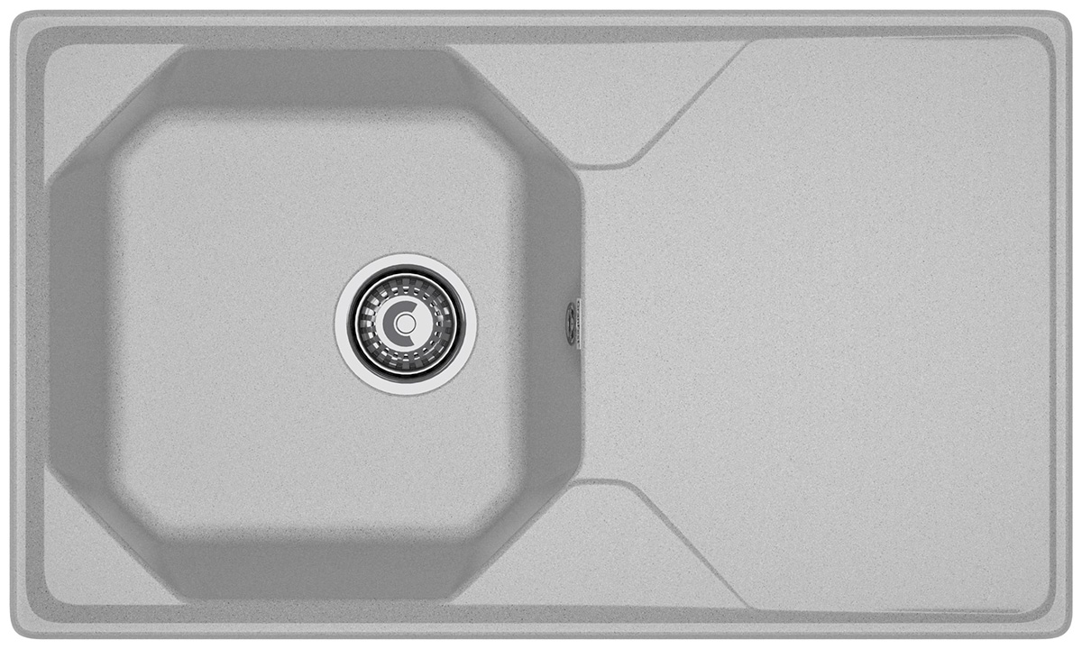 Изображение товара Кухонная мойка GranFest UNIQUE 840L из мрамора, серый, врезная