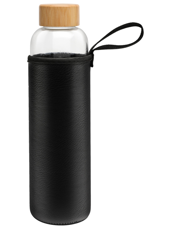 Изображение товара Бутылка для воды Leonord Phantasie, 800 мл из термостойкого стекла, в чехле, крышка из бамбука (106007)