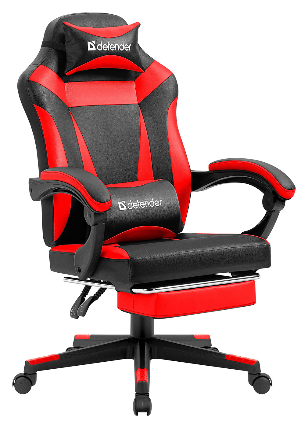 Изображение товара Игровое кресло Defender Cruiser, черный/красный, PU, подножка