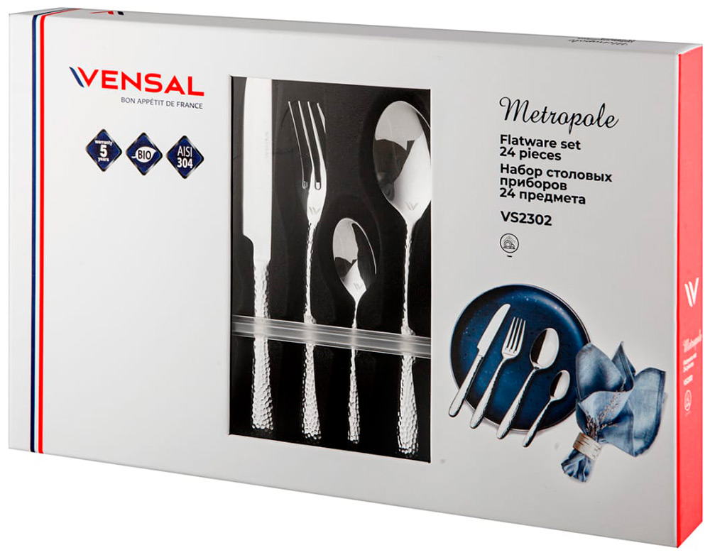Изображение товара Набор столовых приборов Vensal VS2302 на 6 человек, 24 предмета