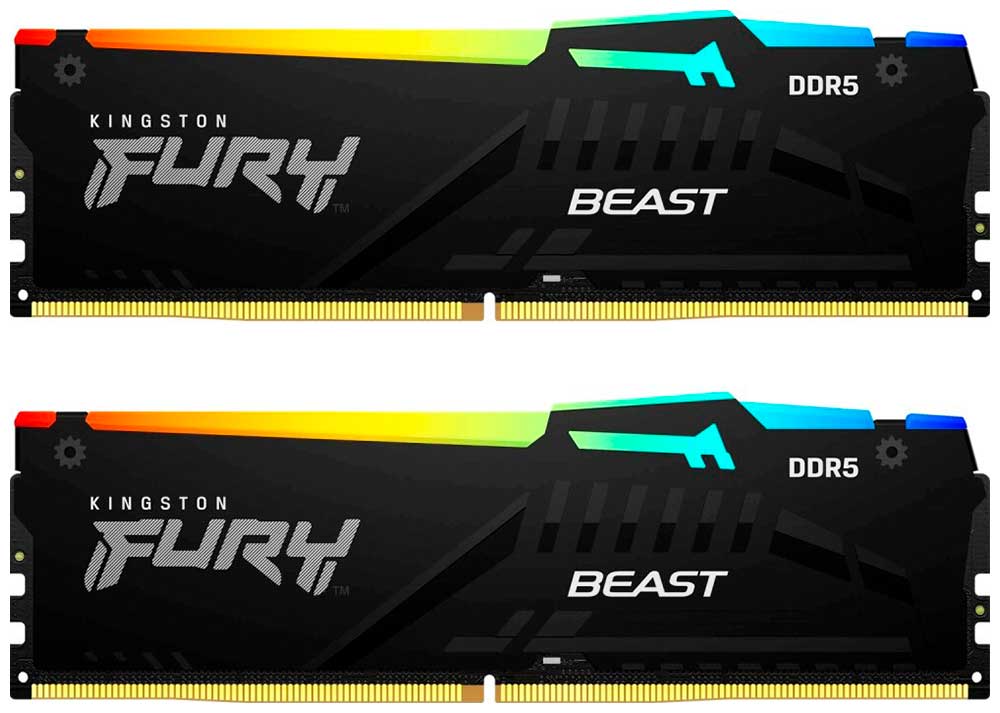 Изображение товара Оперативная память Kingston DDR5 64GB (2x32GB) 5200MHz Fury Beast (KF552C40BBAK2-64)