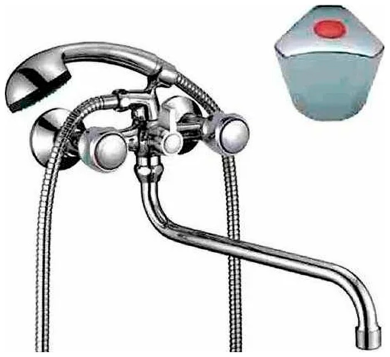 Изображение товара Смеситель D-Lin для ванной с душем, хромированный, 2-рычага, D146824