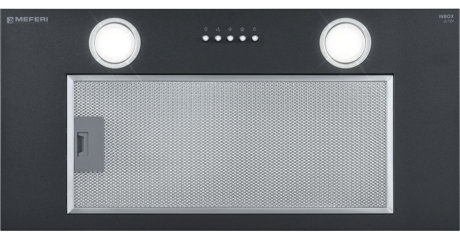 Изображение товара Вытяжка Meferi INBOX60 ULTRA черная мощная и стильная для кухонь до 35 кв м