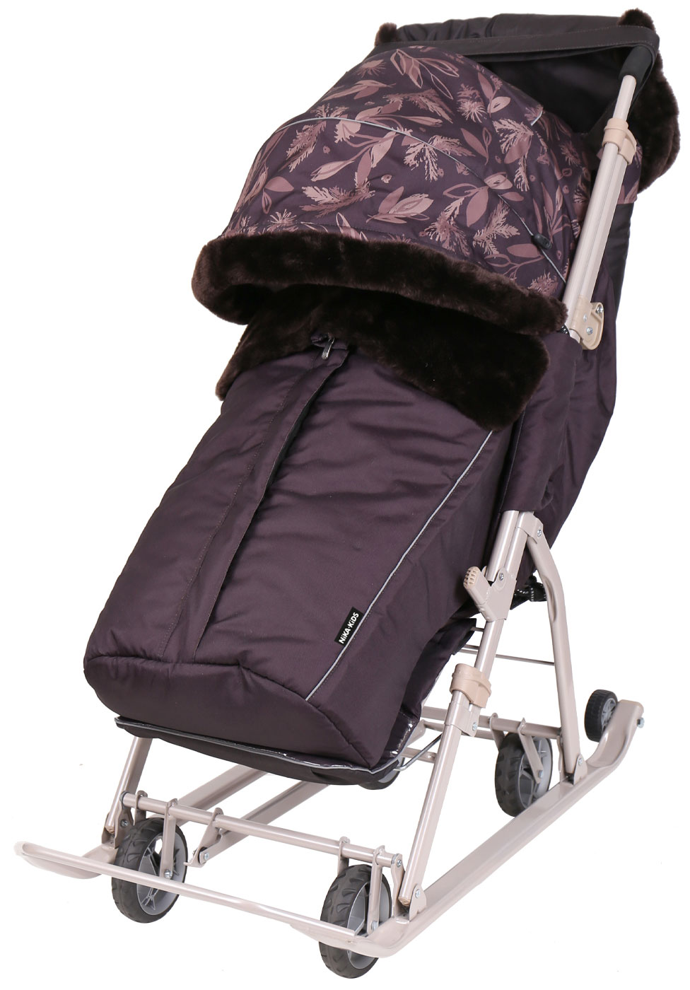 Изображение товара Коляска комбинированная Ника Ника детям 7-5Н шоколадный с регулируемой спинкой и защитой