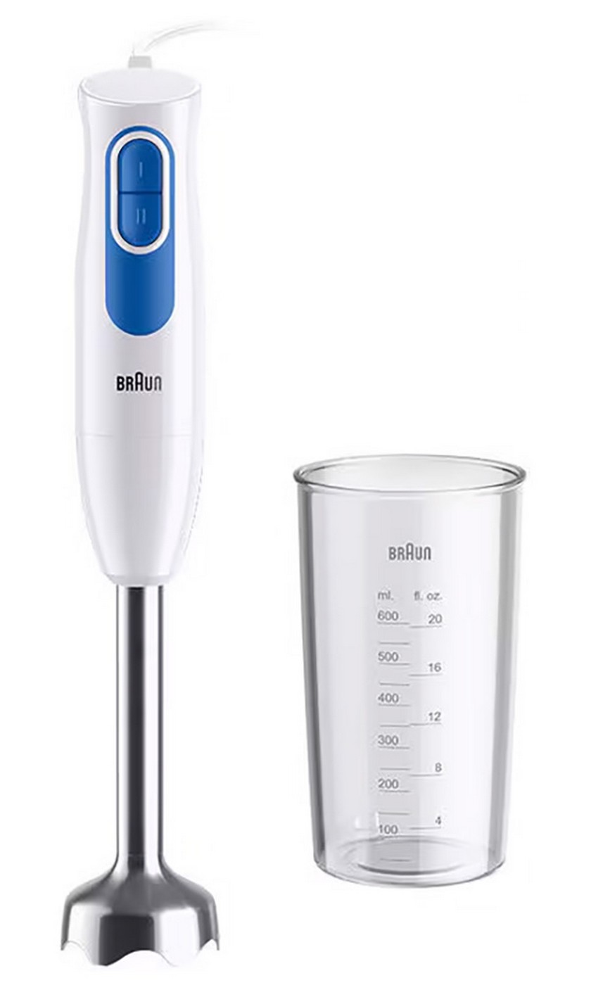 Изображение товара Погружной блендер Braun MQ20001MWH мощность 600 Вт, 2 скорости, нержавеющая сталь