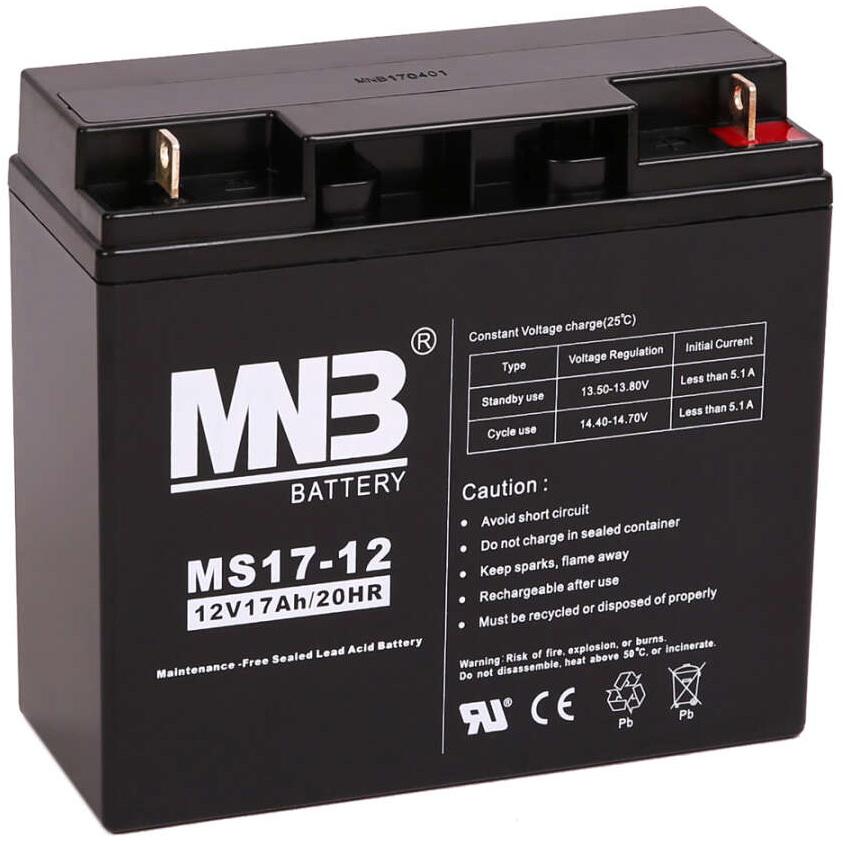 Изображение товара Батарея для ИБП MNB MS17-12 12 В 17 Ач AGM герметичная