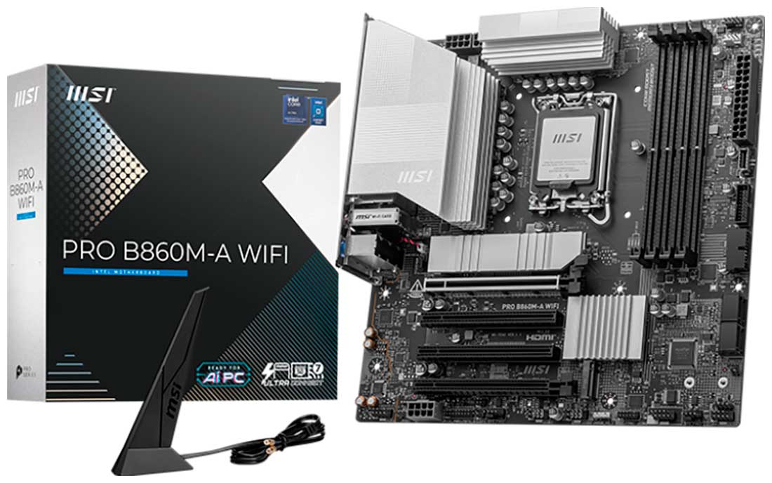 Изображение товара Материнская плата MSI PRO B860M-A WIFI (LGA1851, mATX)