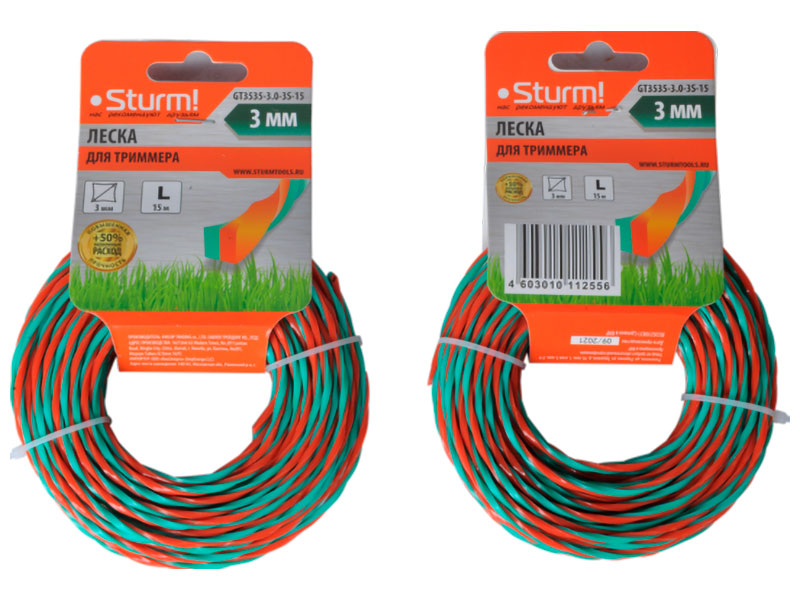 

Леска для триммера Sturm! GT3535-3.0-3S-15 усилен., d=3.0, мм l=15 м, круч.квадр (оранж./зел.)