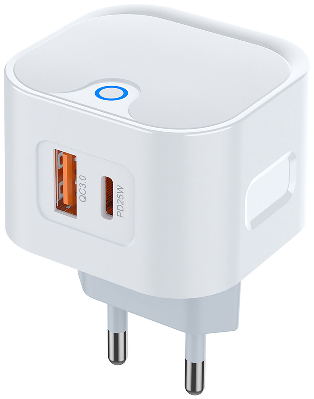 Сетевое зарядное устройство Pero TC21, USB-A + USB-C PD 25W, белый (ТС21W) Сетевое зарядное устройство Pero TC21, USB-A + USB-C PD 25W, белый (ТС21W)