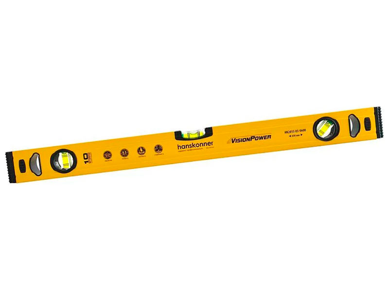 Изображение товара Уровень алюминиевый Hanskonner 600 мм, 3 колбы (HK2015-05-0600)