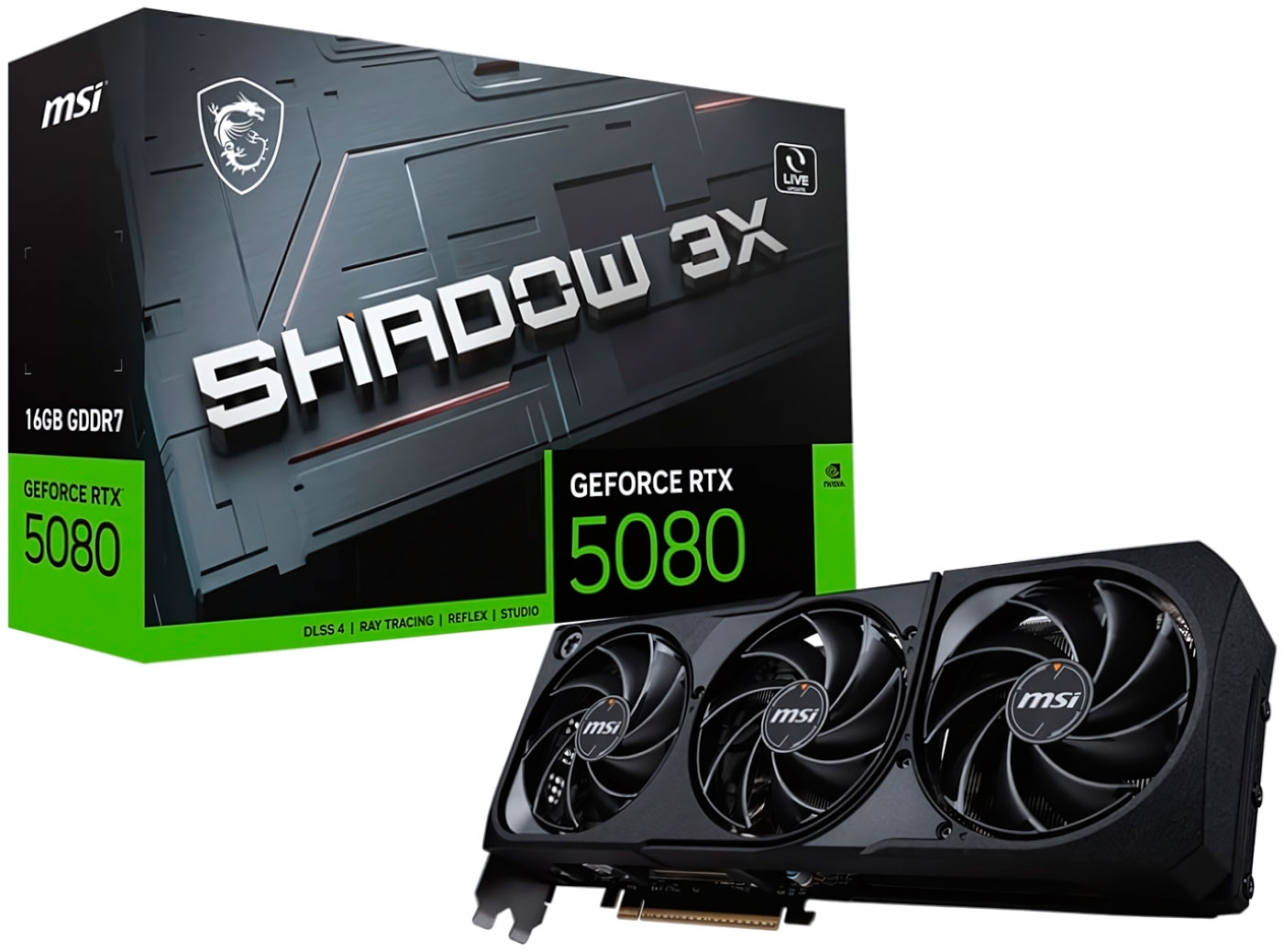 Изображение товара Видеокарта MSI GeForce RTX 5080 16G SHADOW 3X