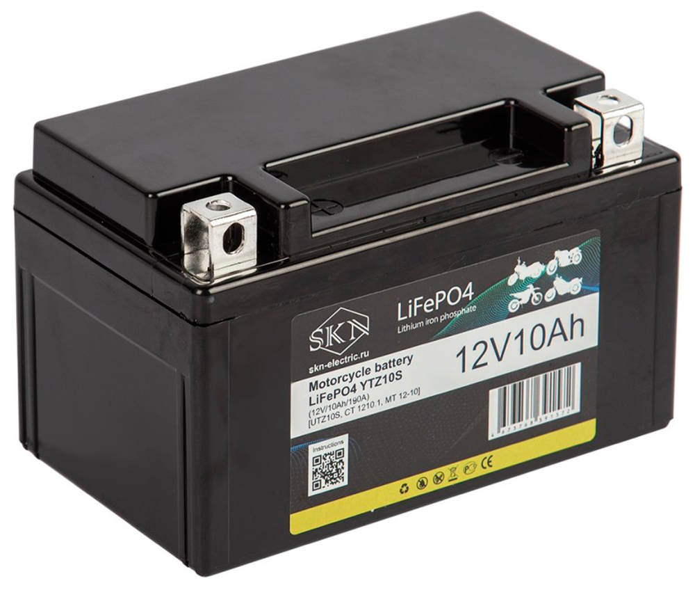 Изображение товара Аккумулятор LiFePO4 для мототехники SKN YTZ10S 12В/10Ач/190А