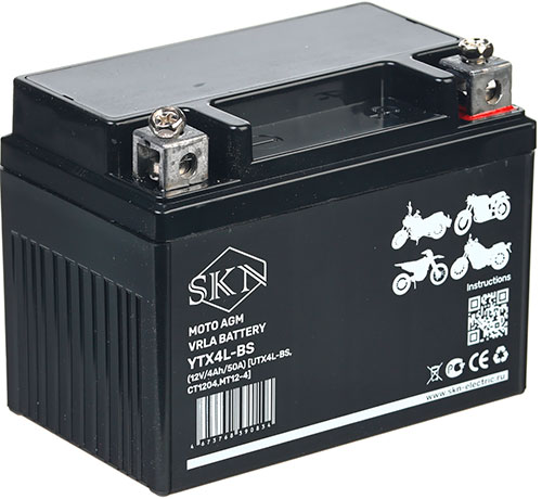 Изображение товара Аккумулятор стартерный для мототехники SKN YTX5L-BS (12V/5Ah/80A) [UTX5L-BS CT1205 YT5L-BS]
