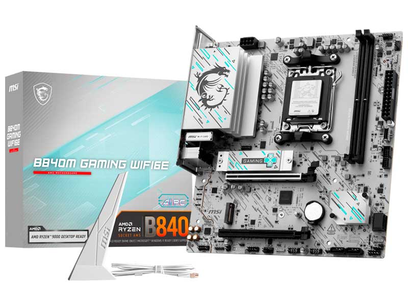 

Материнская плата MSI B840M GAMING WIFI6E (AM5, mATX), Белый