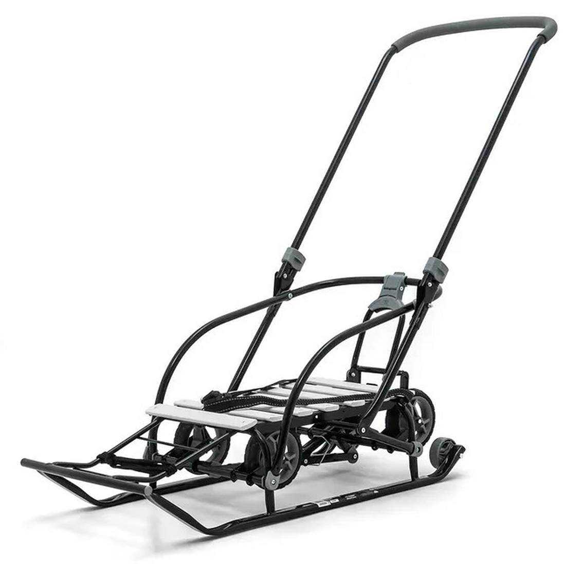 Изображение товара Детские санки Nika Nikki 3 N3/Ч черные с выдвижной базой и ремнями безопасности