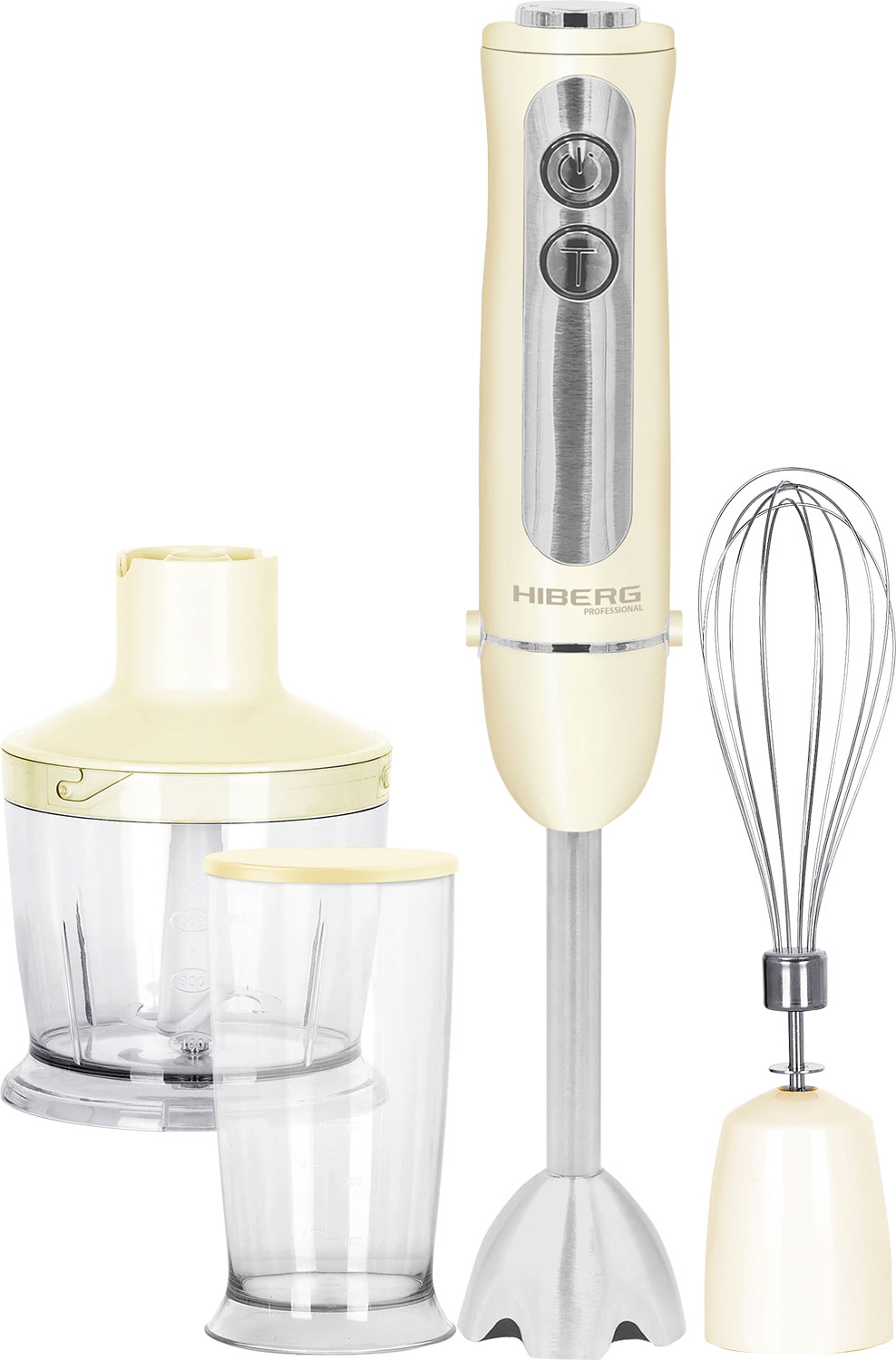 Изображение товара Погружной блендер Hiberg HB 1041 мощностью 1000 Вт 5 скоростей и насадками