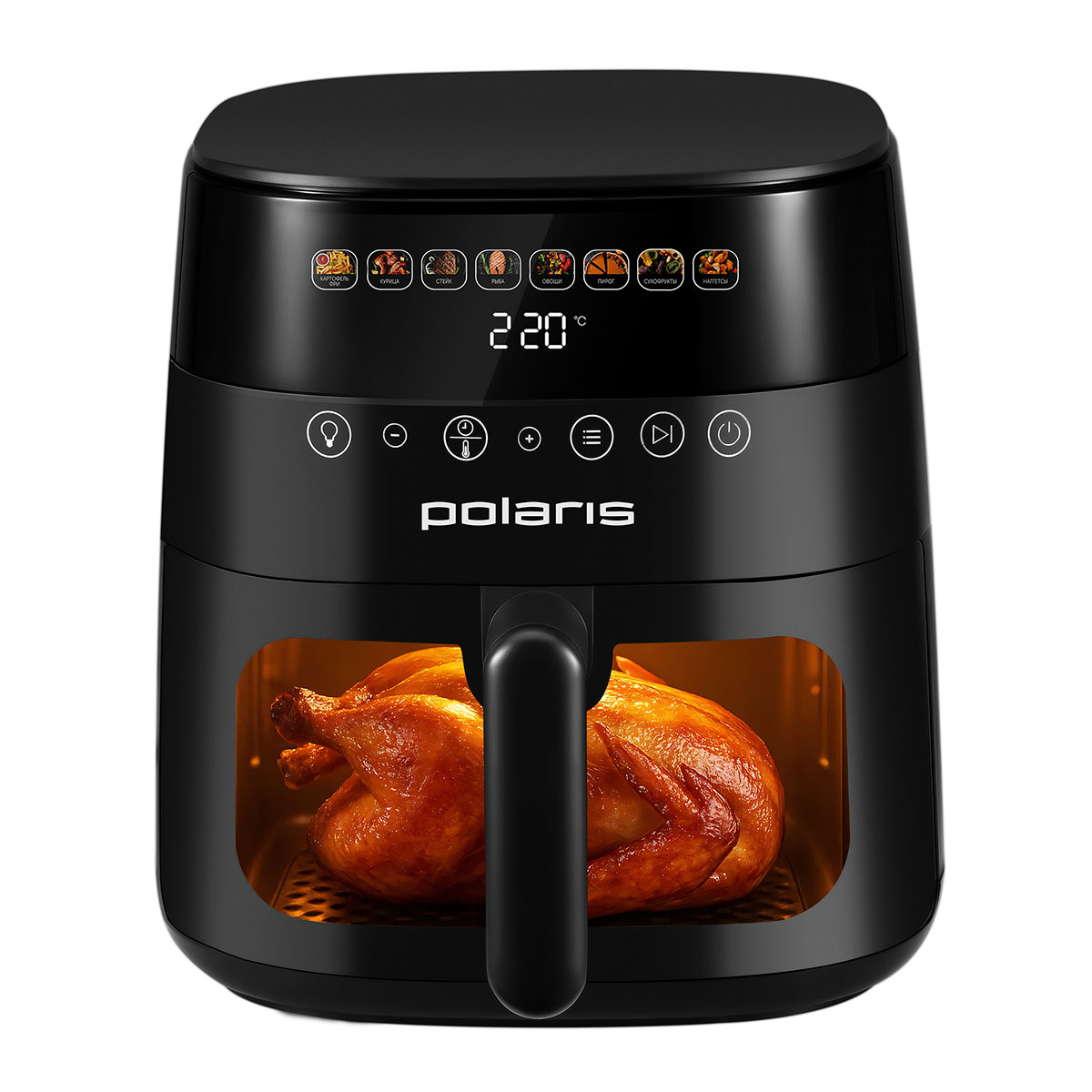 Изображение товара Аэрогриль Polaris PAF 6003W WIFI IQ Home черный с управлением со смартфона