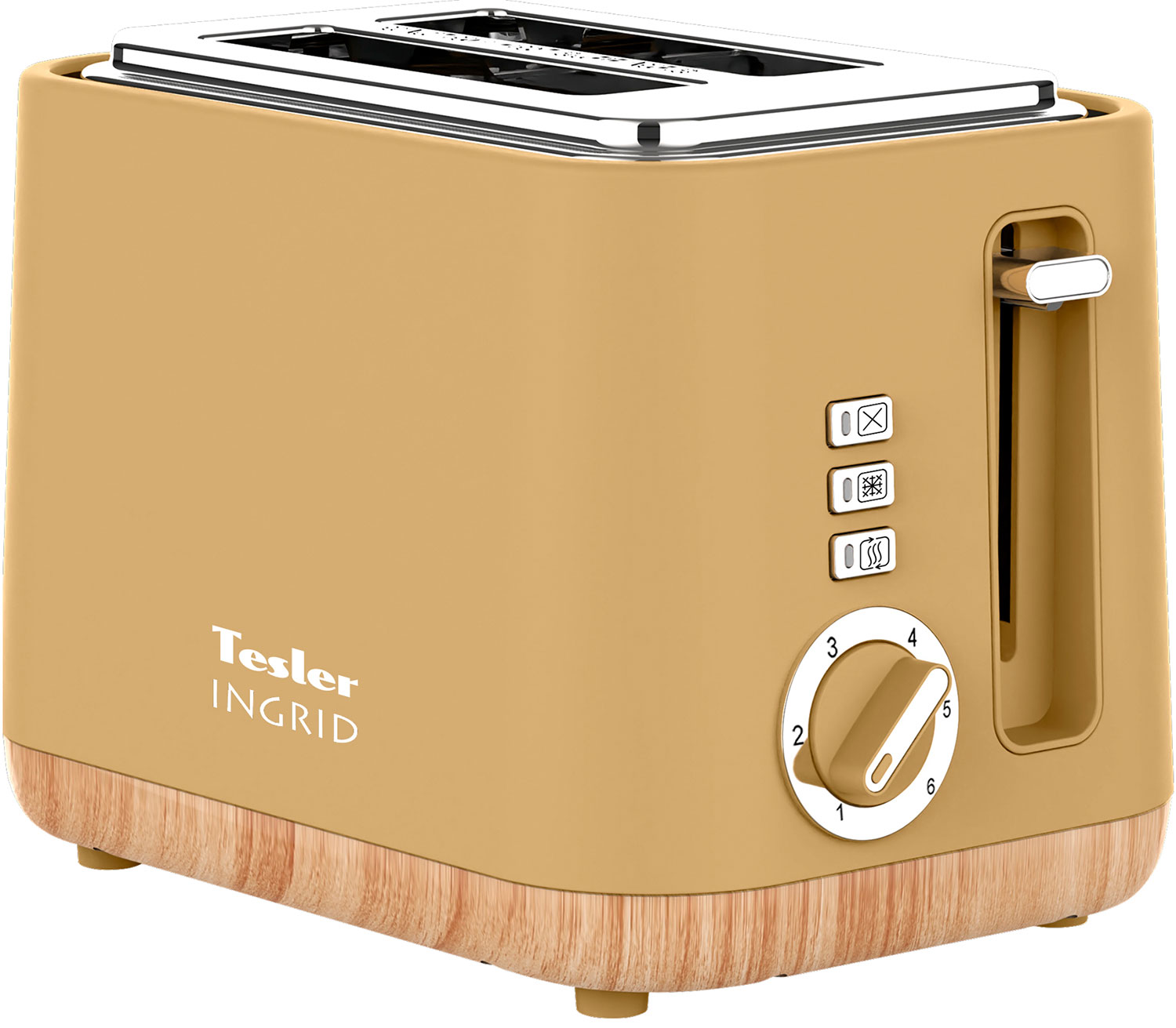 Изображение товара Тостер Tesler TT-244 - желтая охра, 815 Вт, стильный дизайн