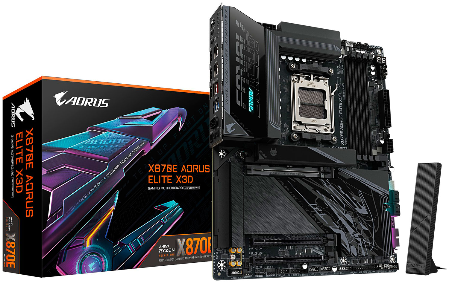 

Материнская плата Gigabyte X870E AORUS ELITE X3D (AM5, ATX), Черный