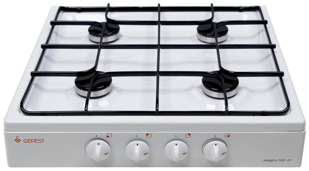 Изображение товара Настольная газовая плита Gefest Брест ПГ 900 4 газовые конфорки белая компактная