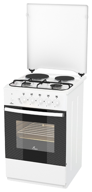 Изображение товара Комбинированная плита Flama RK 2211 W с 4 конфорками и духовкой 50 л