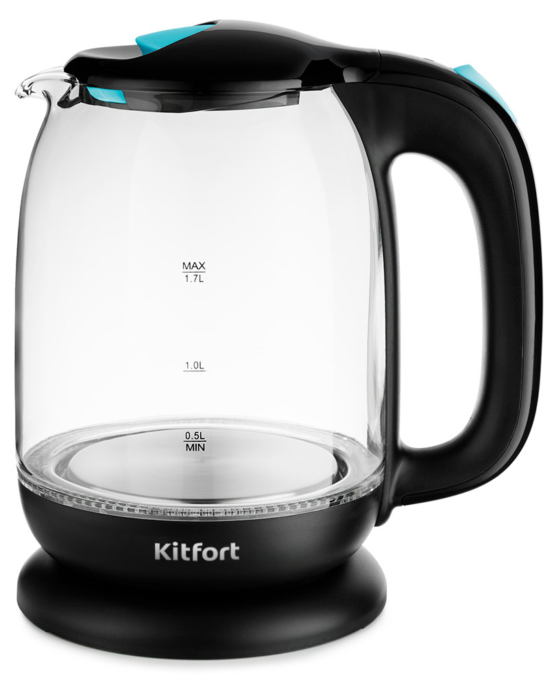 Чайник электрический Kitfort КТ-625-1 голубой чайник kitfort kt 625 1 черный голубой