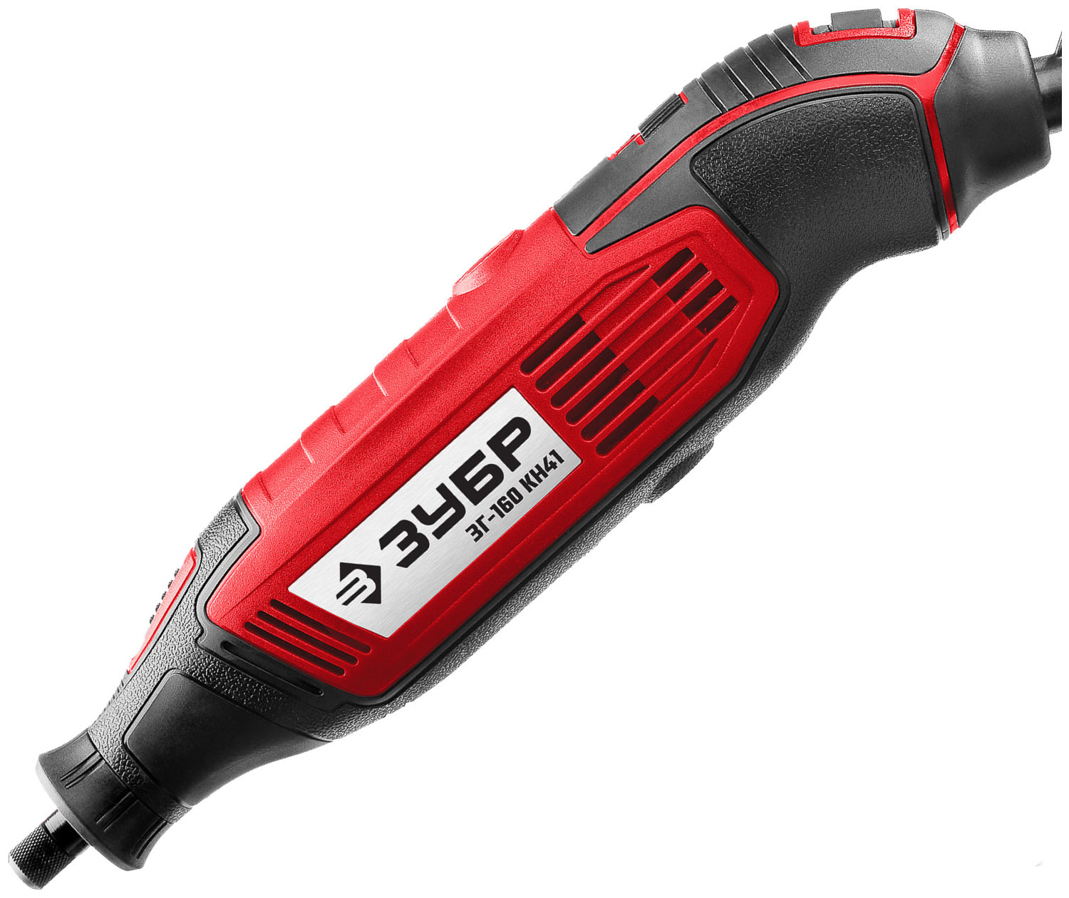 Изображение товара Прямошлифовальная машина Зубр ЗГ-160 КН41, набор насадок, 41 предмет, кейс