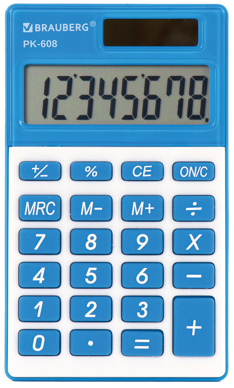 Изображение товара Калькулятор карманный Brauberg PK-608-BU СИНИЙ, 250519
