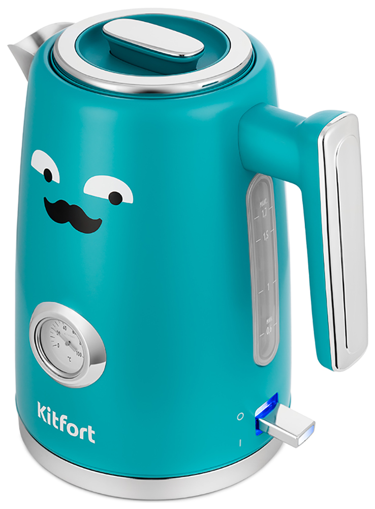 цена Чайник электрический Kitfort КТ-6144-2 темно-бирюзовый