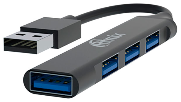 USB Hub Ritmix CR-4400 Metal usb разветвитель ugreen hub 9 in 1 usb c серый 40873
