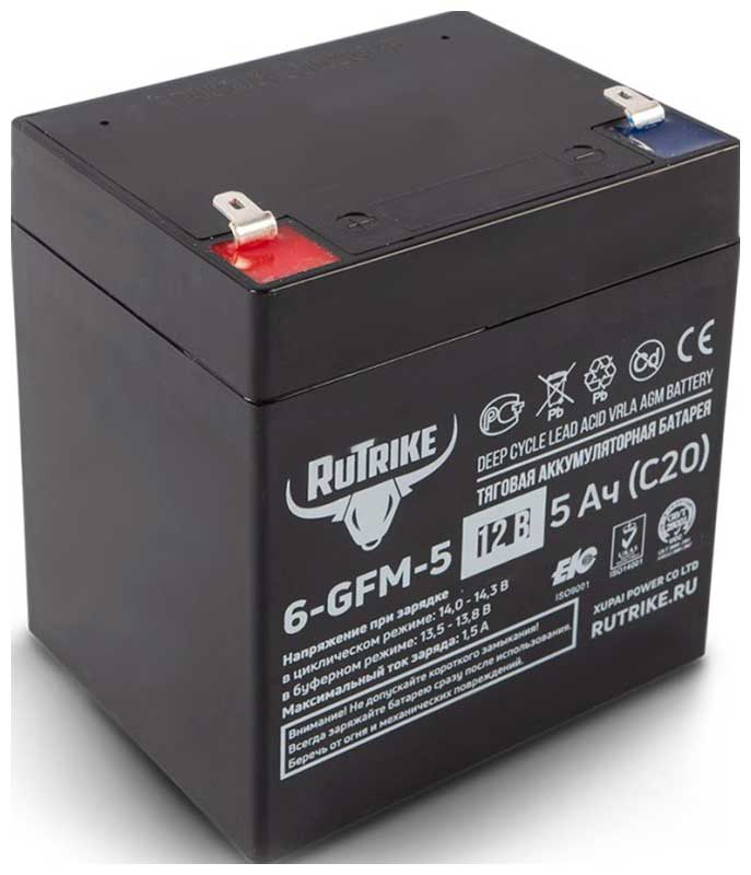 Тяговый аккумулятор Rutrike 6-GFM-5 12V5A/H C20 аккумулятор для тсд rutrike 6 evf 52 12v52a h c3