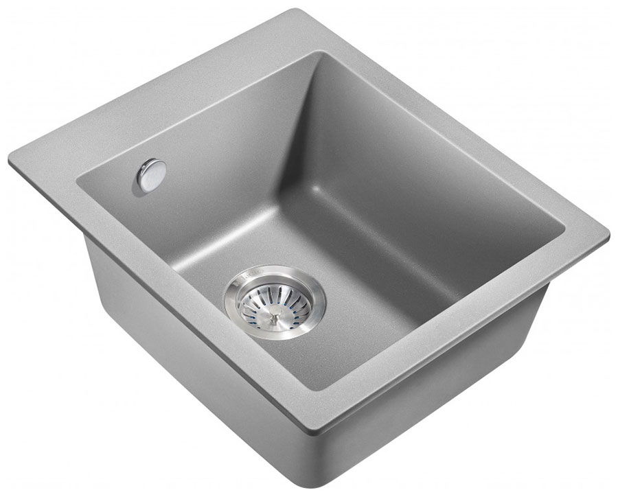 Изображение товара Кухонная мойка Milacio Murcia 42 Cuarzo в сером металлике, врезная, квадратная