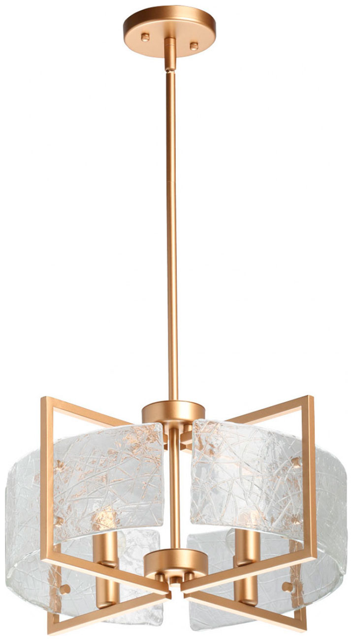 Изображение товара Люстра подвесная MW-light Илоника 4x40W E14 современный дизайн золотой прозрачное стекло