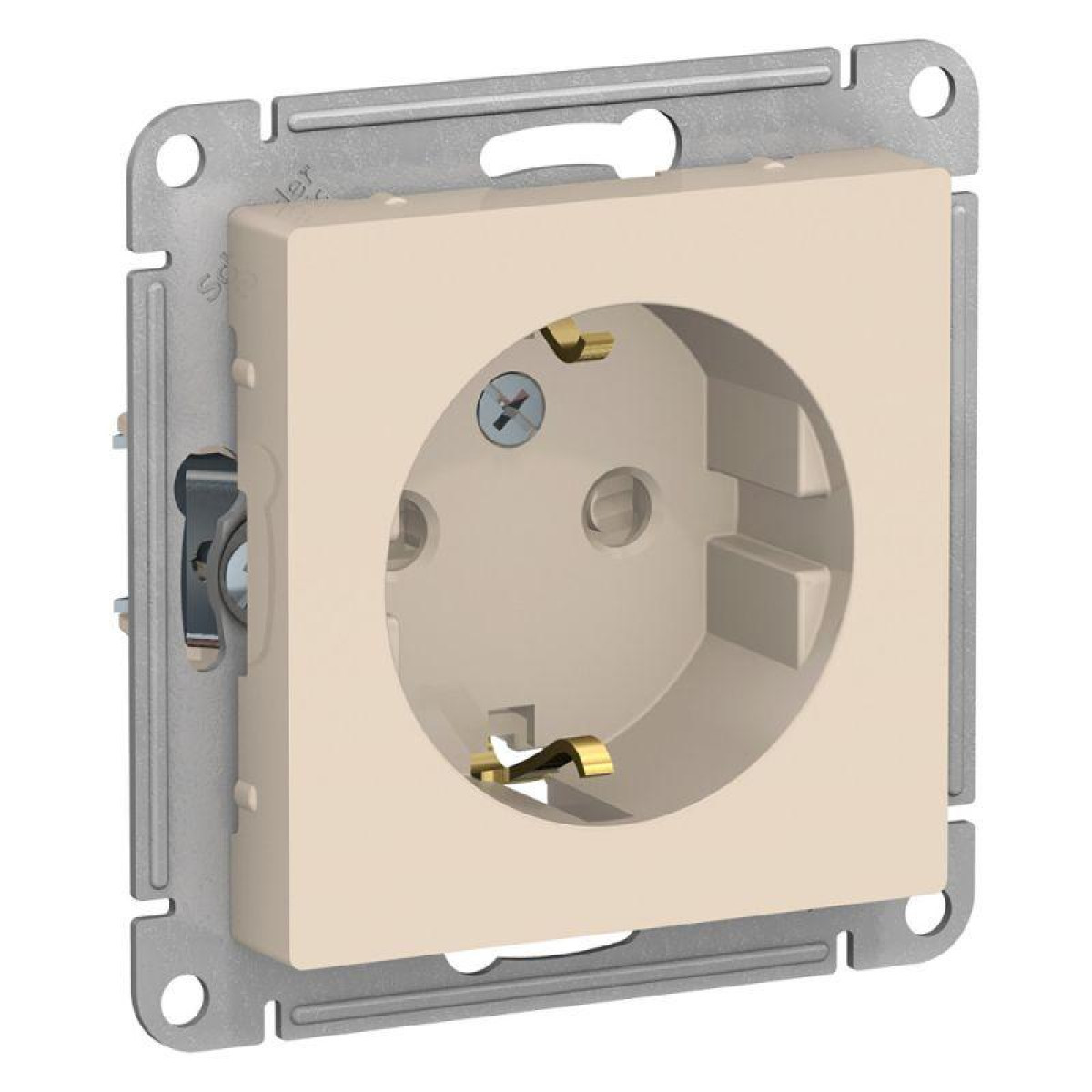 Изображение товара Розетка AtlasDesign 16А IP20 с заземлительной защитой и механизмом, встроенная