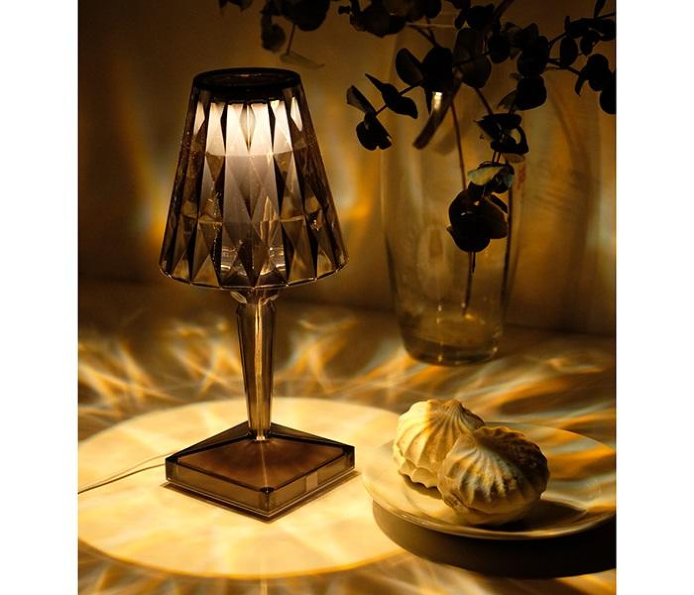 Изображение товара Настольная лампа Фаzа CTL1-USB 3Вт 120лм 5В 2SMD IP20 диммер: 2700-3000К/4000-4500К/6000-6500К ночник настольный черн. кристалл