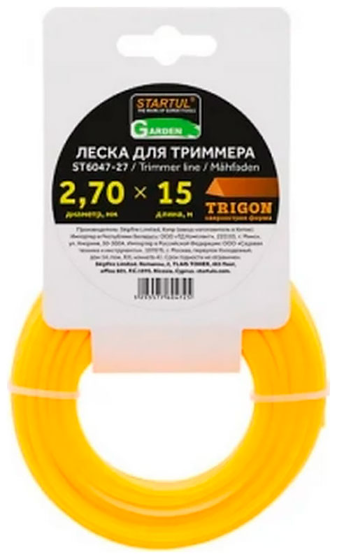 

Леска для триммеров Startul GARDEN 2.7 мм х 15 м, треугольное сечение (ST6047-27)