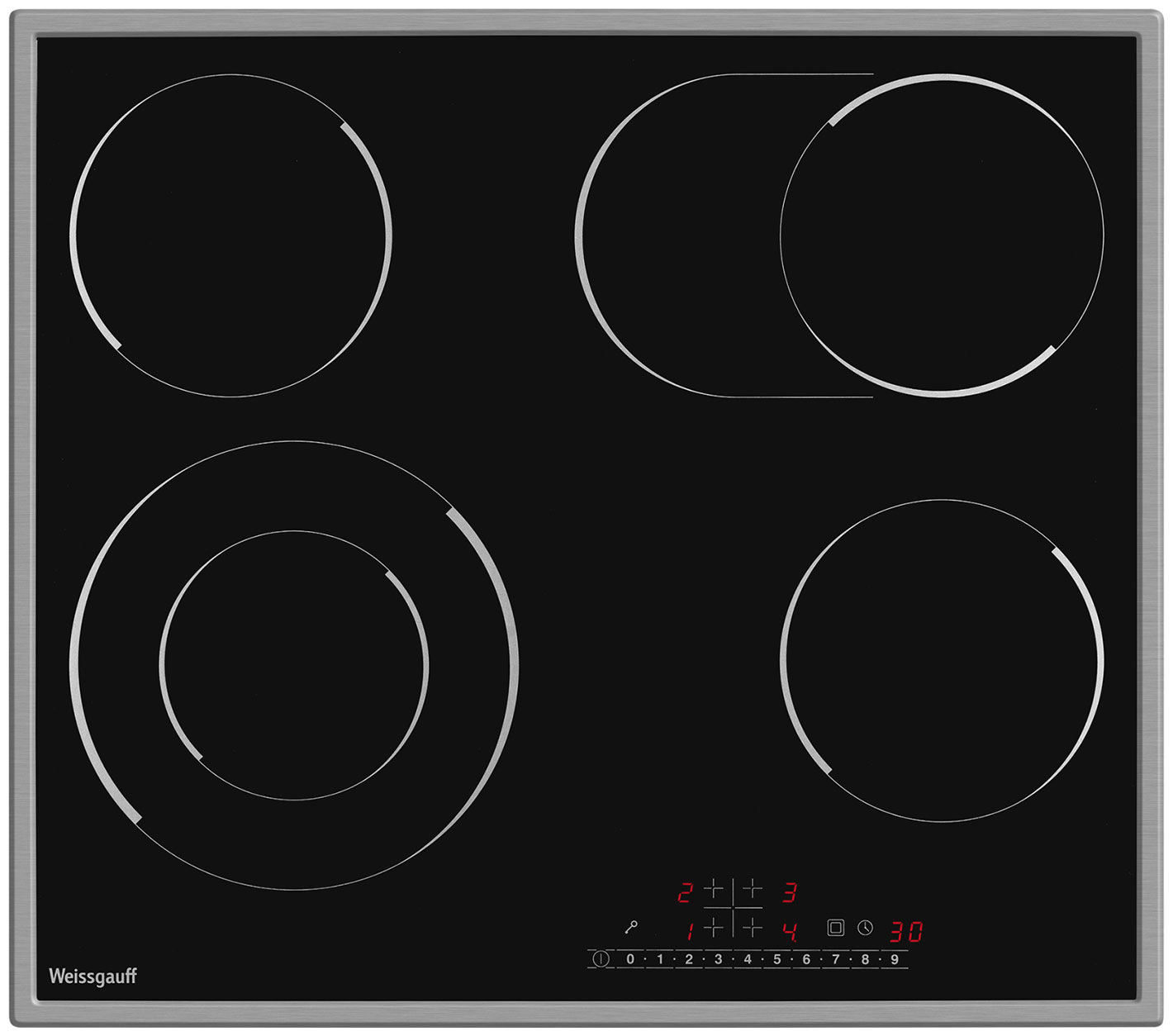 Изображение товара Электрическая варочная панель Weissgauff HV 642 BS четырех конфорок стеклокерамика