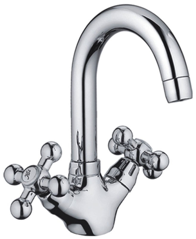 Изображение товара Смеситель для кухни Cron CN19 хром двухвентильный с поворотным изливом