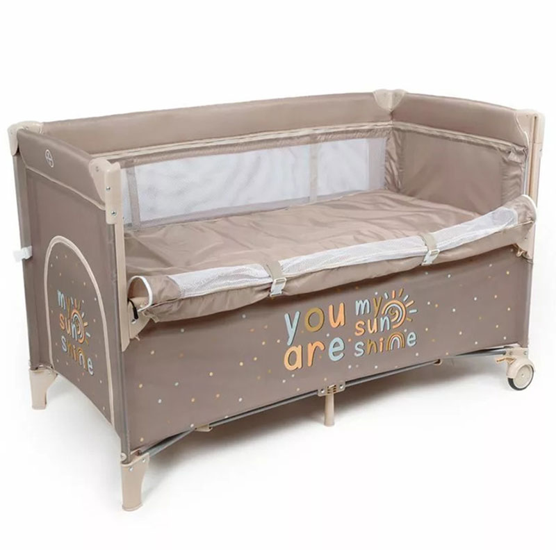 Изображение товара Манеж-кровать Amarobaby TRANSFORM Sunshine коричневый для малышей до 3 лет