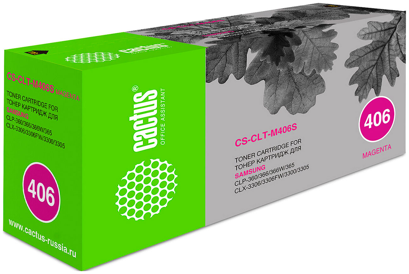 

Картридж лазерный Cactus CS-CLT-M406S для SAMSUNG CLP-365/365W, пурпурный, ресурс 1000 страниц