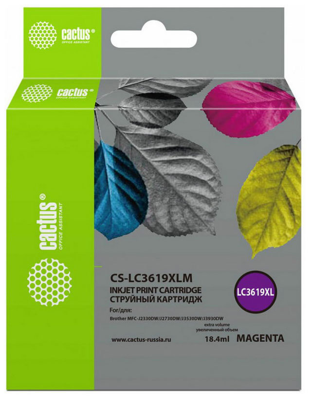 Изображение товара Картридж струйный Cactus CS-LC3619XLM пурпурный для Brother 1500 страниц